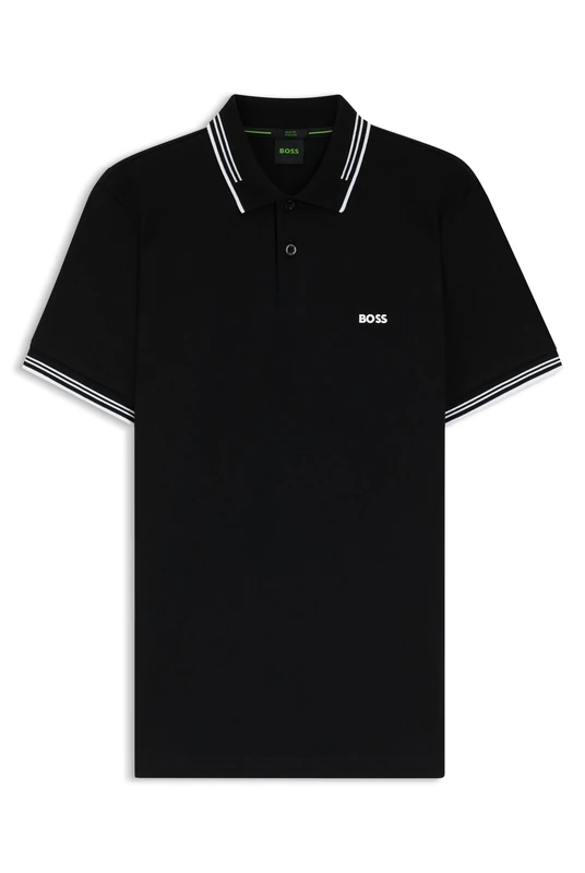 BOSS Mens Polo Shirt Polo Shirt Short Sleeve Top Black L