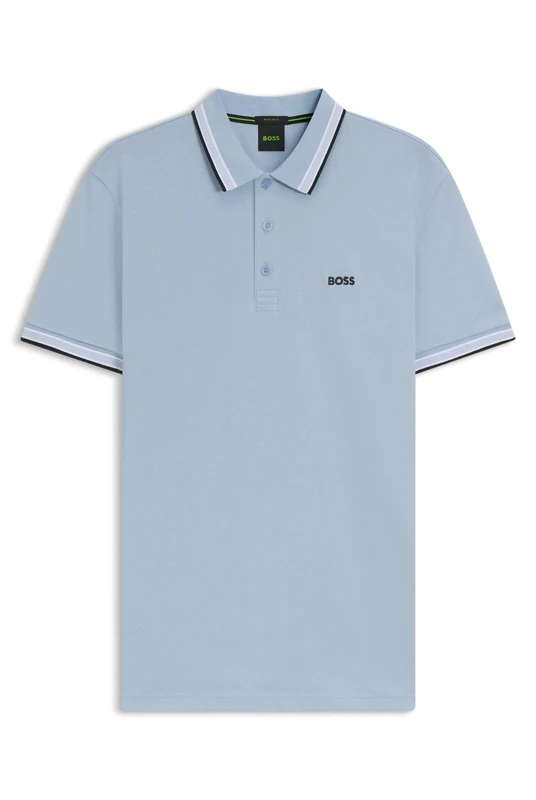 BOSS Mens Paddy Contrast-Logo Paddy Polo Shirt in Cotton piqué