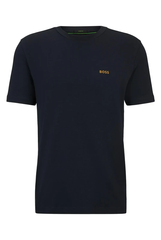 BOSS Mens Logo T-Shirt Short Sleeve Cotton Dark Blue M