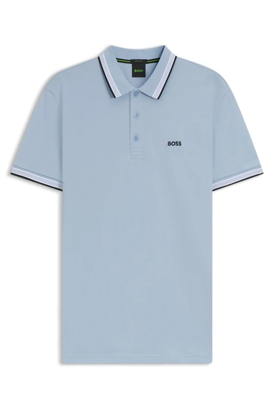 BOSS Mens Paddy Contrast-Logo Paddy Polo Shirt in Cotton piqué