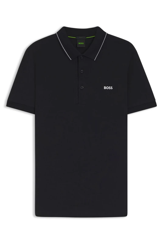BOSS Mens Paule 4 Cotton-piqué Slim-fit Polo Shirt with Collar Stripe