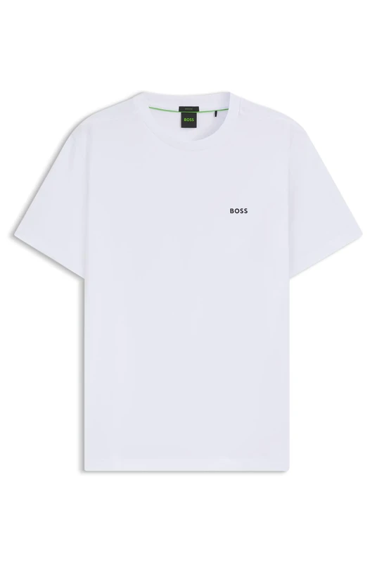 BOSS Mens Tee Stretch-Cotton Regular-fit T-Shirt with Contrast Logo