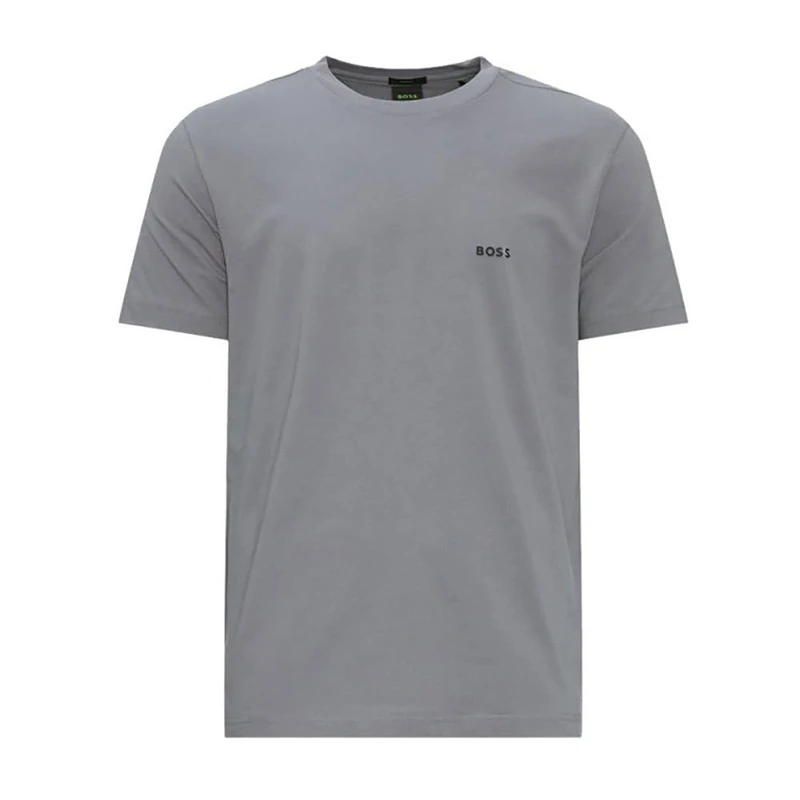 BOSS Men's Regular Fit Stretch Cotton T-Shirt with Contrast Logo, Medium Grey36, XL - Image 1