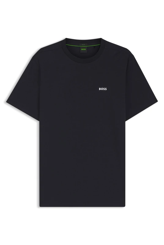 BOSS Mens Tee Stretch-Cotton Regular-fit T-Shirt with Contrast Logo
