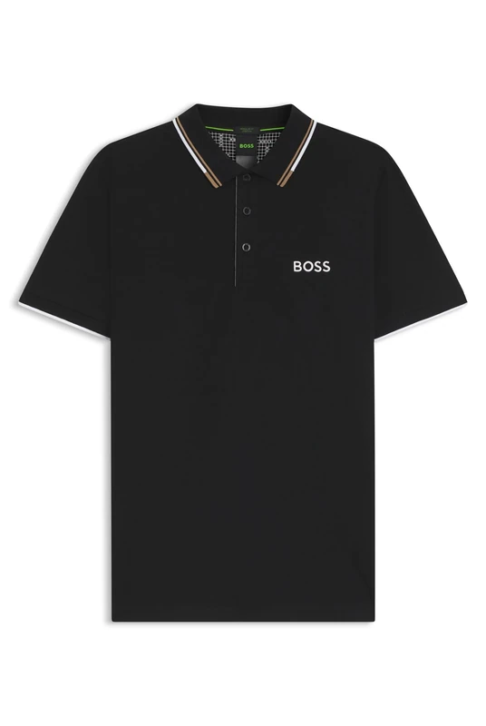BOSS Mens Paddy Pro Contrast-Logo Polo Shirt in a Cotton Blend