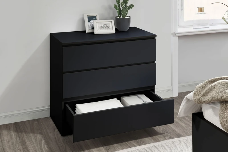 Birlea Oslo 3 Drawer Chest Black