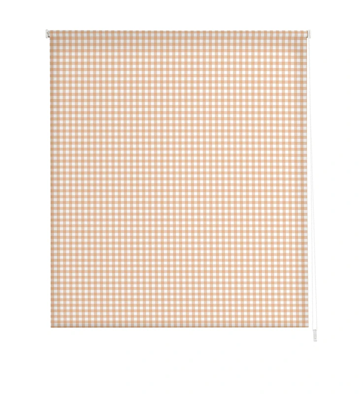 Estoralis Kitchen | Roller Blind Modern Design | Translucent Digital Print | Vichy-2 Model | Beige | 130 x 180 cm (W x H) Fabric Size 127 x 175 cm | Blinds for Windows and Doors