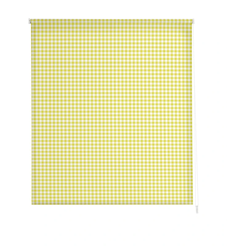 Estoralis Kitchen | Roller Blind Modern Design | Translucent Digital Print | Vichy-2 Model | Yellow | 130 x 180 cm (W x H) Fabric Size 127 x 175 cm | Blinds for Windows and Doors