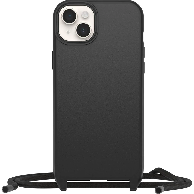 OtterBox React Necklace Case with MagSafe for iPhone 14 Plus, Ultra-Slim, Protective Case with Adjustable and Detachable Necklace Strap, Tested to Military Standard, Black