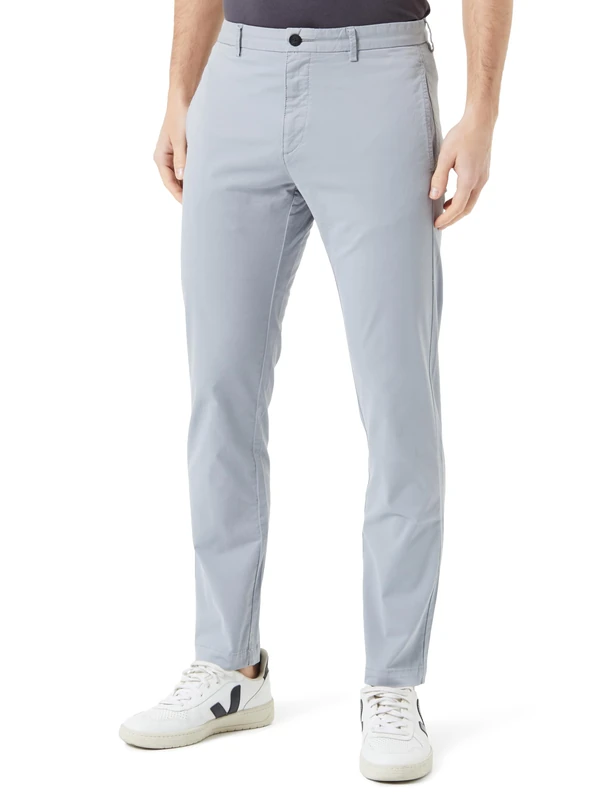 HUGO Men's David222D Slim-Fit Stretch Cotton Gabardine Chinos, Medium Grey39, 30 W/34 L