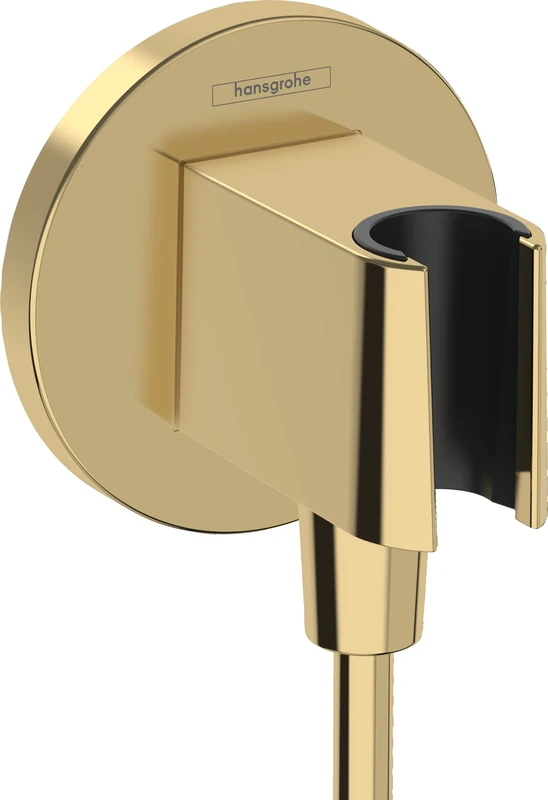Hansgrohe 26888990 FixFit S Wall Outlet with Shower Holder, Polished Gold Optic