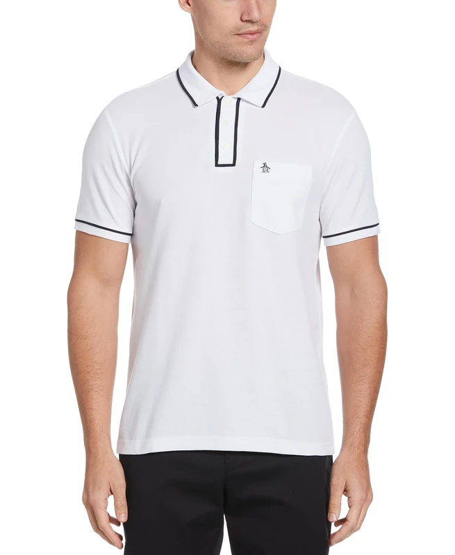 Original Penguin Men's Earl Polo ORG PIQ ST Shirt, Bright White, S