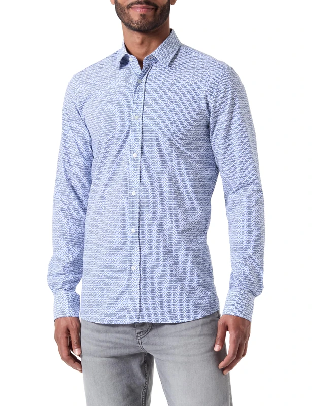 HUGO Men's Elisha02 Shirt, Medium Blue421, 36