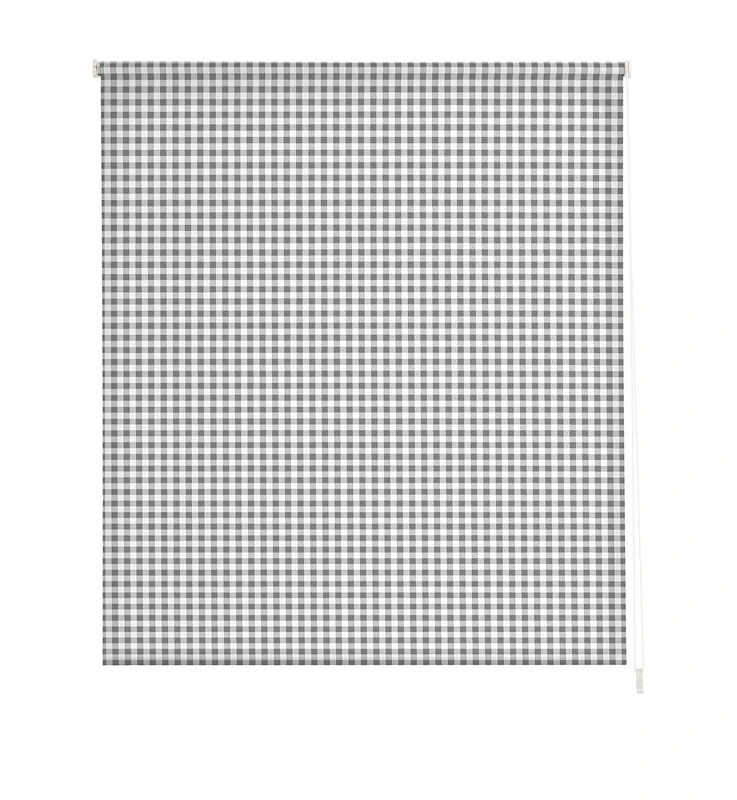 Estoralis Translucent Roller Blind, Digital Print, Vichy-2 Kitchen, Grey, 130 x 175 cm (W x H)