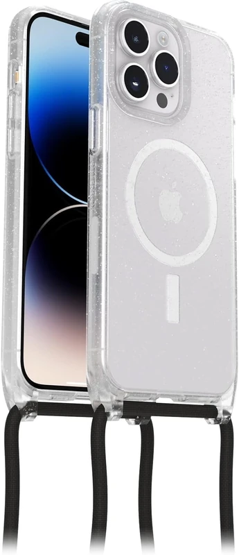 OtterBox React Necklace Case with MagSafe for iPhone 14 Pro Max, Ultra-Slim, Protective Case with Adjustable and Detachable Necklace Strap, Tested to Military Standard, Stardust - Non-Retail Packaging