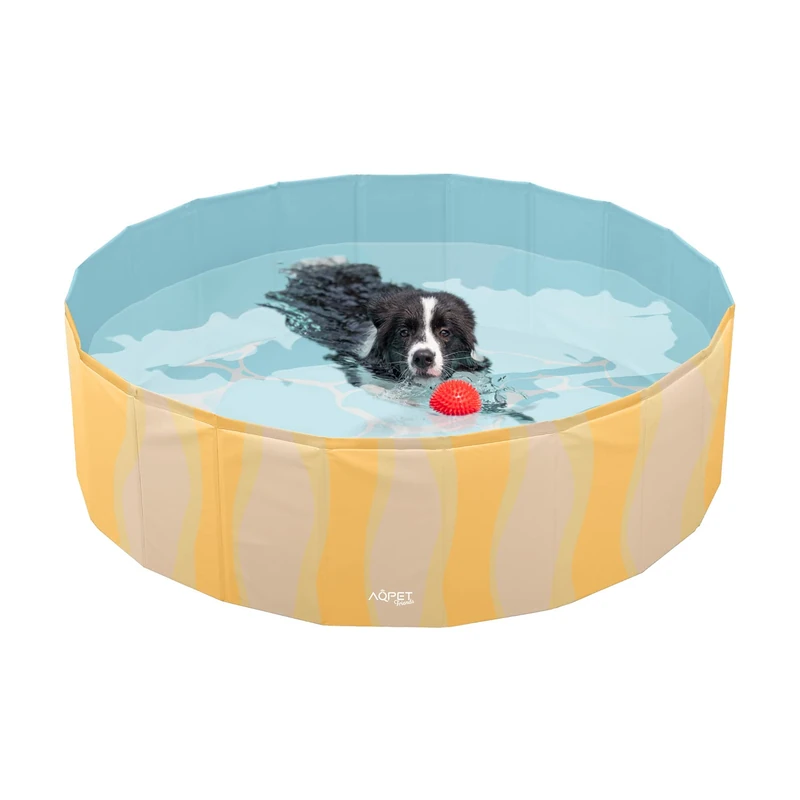 AQPET AqpetFriends Plastic Dog Pool Pets Foldable Garden 120x30 (ØxH) Sea Pattern