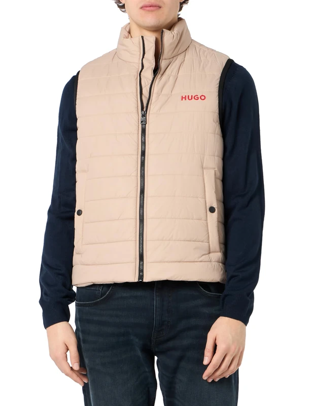 HUGO Men's down vest, Medium Beige 267, S