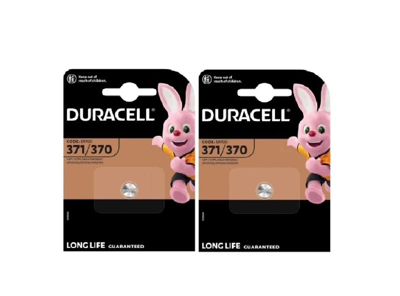 2X Duracell 371/370 SR920 With Silver Oxide (2 Blister Pack of 1 Battery) 2 Batteries