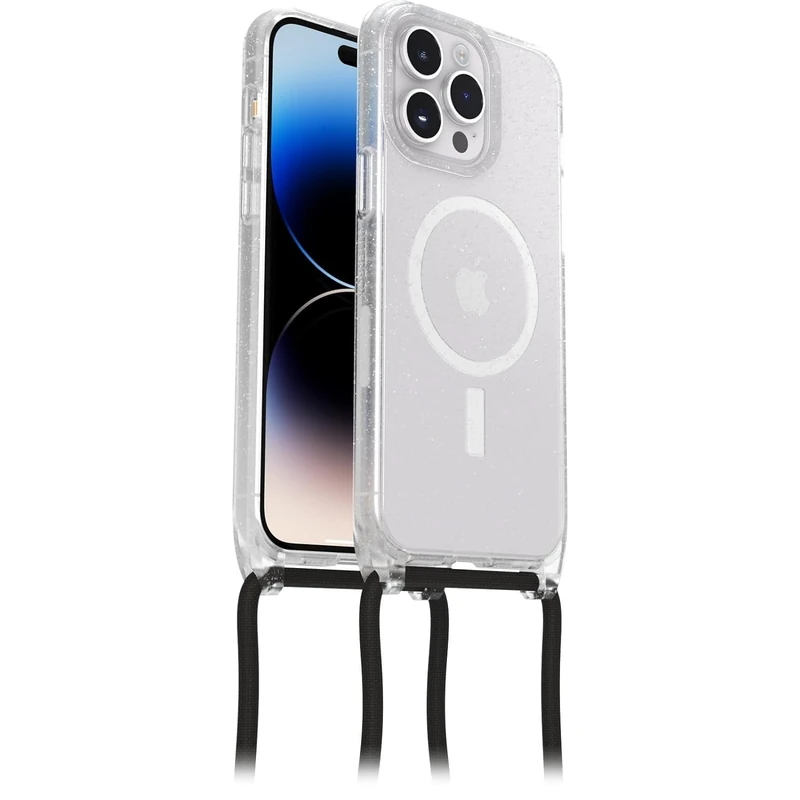OtterBox React Necklace Case with MagSafe for iPhone 14 Pro Max, Ultra-Slim, Protective Case with Adjustable and Detachable Necklace Strap, Tested to Military Standard, Stardust