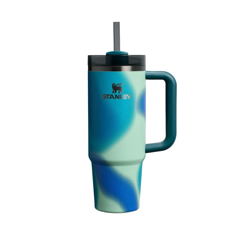 STANLEY Quencher H2.0 Flowstate Tumbler 0.89L - Cold for 9 Hours - Iced for 40 Hours - Metal Water Bottle with Straw, Handle and Lid - Dishwasher Safe - Travel Mug for Cold Drinks - Coastal Teal