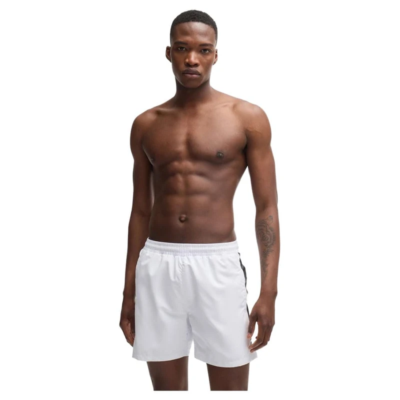BOSS Dolphin Men's Swimming Trunks, White101, L