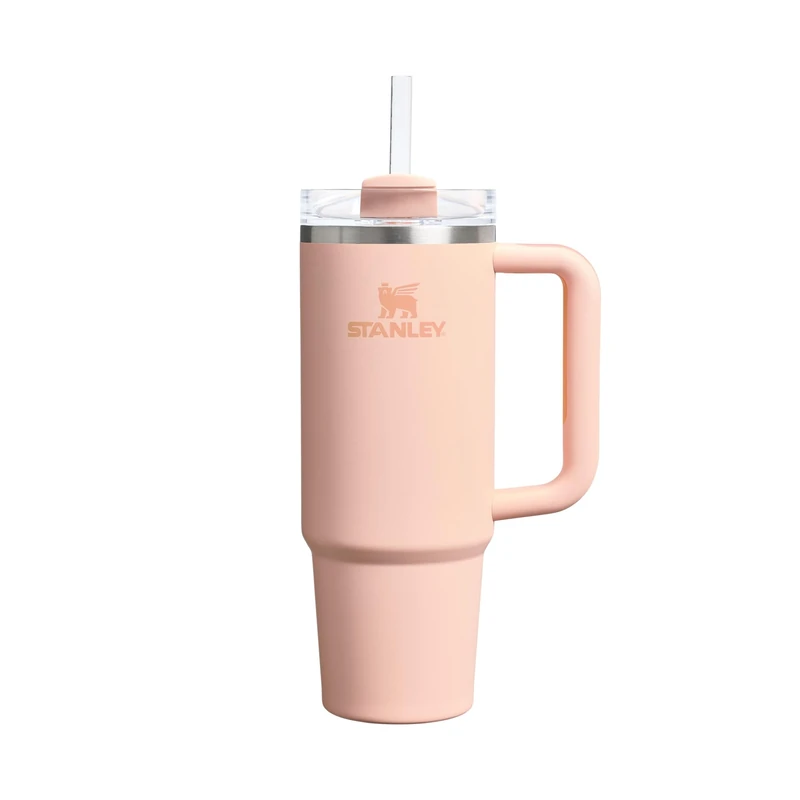 STANLEY 1913 Quencher H2.0 Flowstate Tumbler 0.89L - Cold for 9 Hours - Iced for 40 Hours - Metal Water Bottle with Straw, Handle and Lid - Dishwasher Safe - Travel Mug for Cold Drinks - Orange Cream