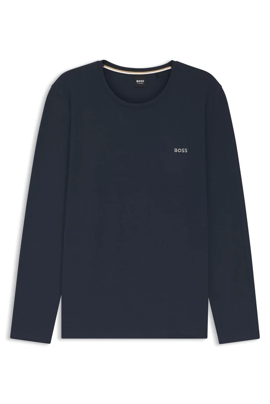 BOSS Mens Mix&Match LS-Shirt R Embroidered-logo T-shirt in stretch cotton