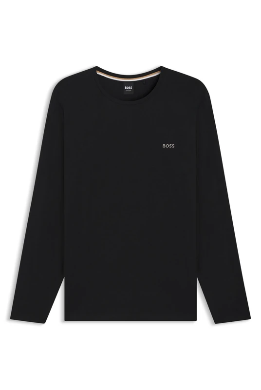 BOSS Mens Mix&Match LS-Shirt R Embroidered-logo T-shirt in stretch cotton