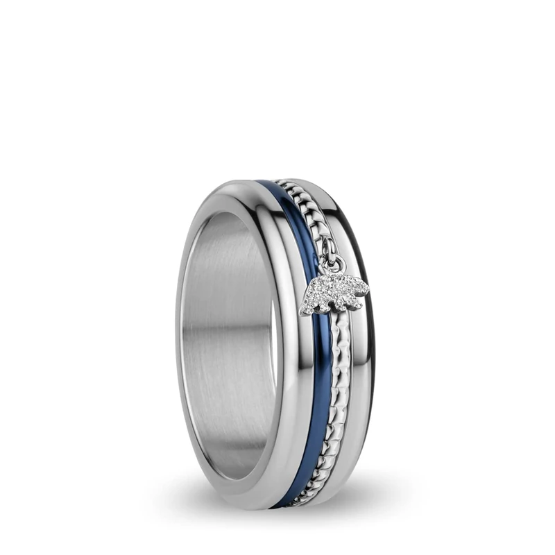 BERING Damen Ring in glänzendem silber - Arctic Symphony Collection aus Edelstahl - Seine 7