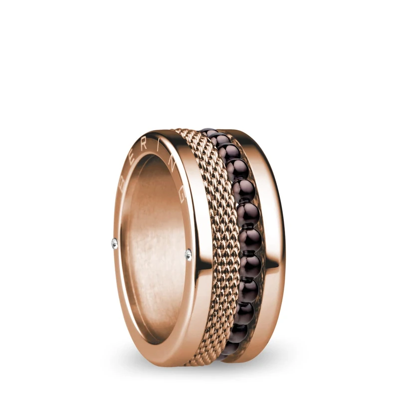 BERING Damen Ring in glänzendem roségold - Arctic Symphony Collection aus Edelstahl - Donube 8