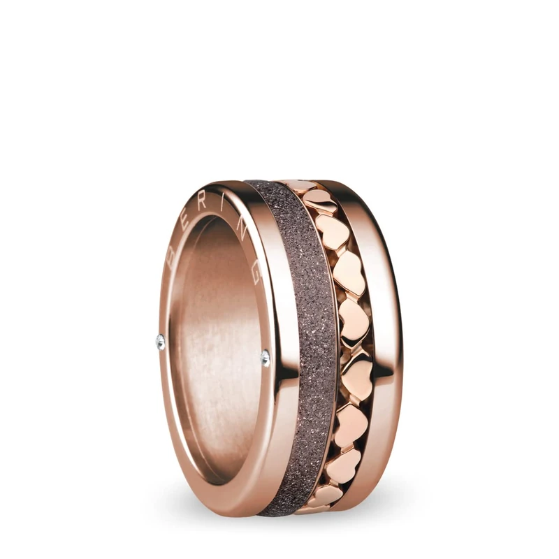 BERING Damen Ring in glänzendem roségold - Arctic Symphony Collection aus Edelstahl - Spree 9