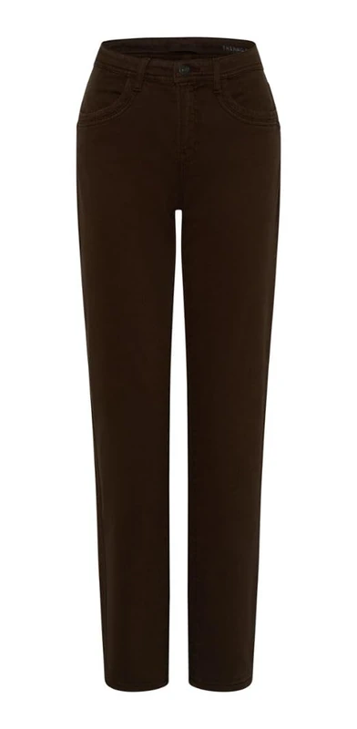 BRAX Women's Style Carola Five-Pocket-Jeans in Thermo Denim, Dark Chocolate, 38W x 32L