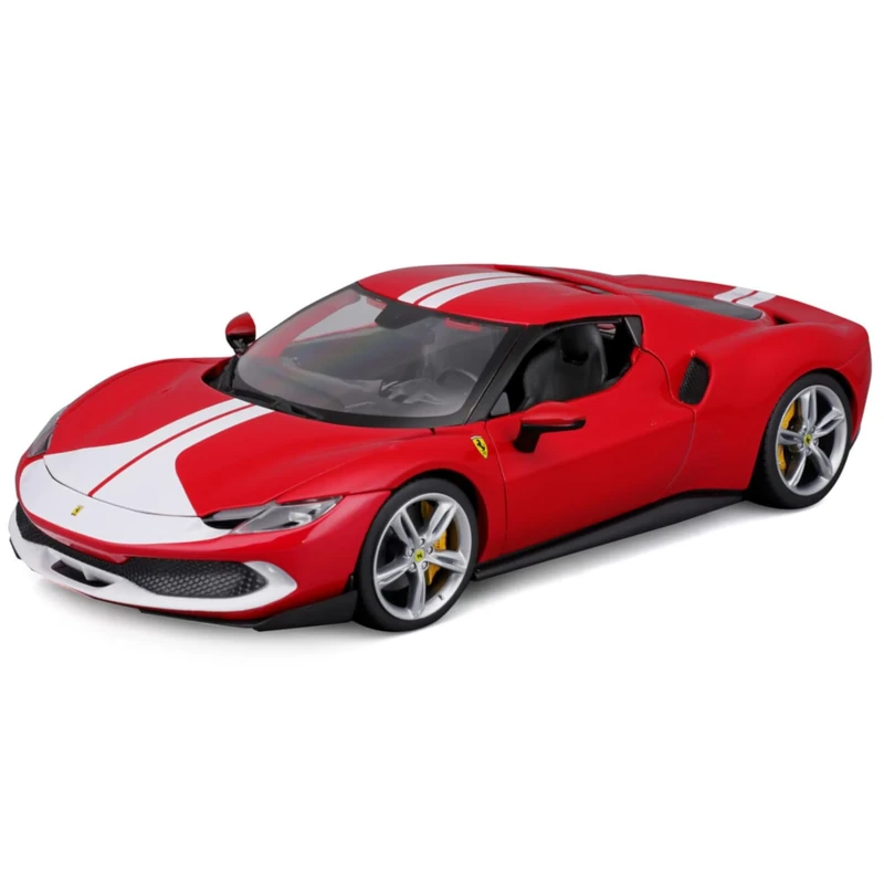 Bburago FERRARI RACE & PLAY 296 GTB Super Car - 1:18 Scale - Incredibly Detailed Died-Cast Replica Collectible Model, Red