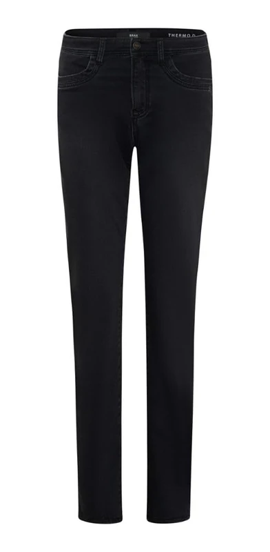 BRAX Women's Style Carola Five-Pocket-Jeans in Thermo Denim Slacks, Used Dark Grey, 36W x 30L