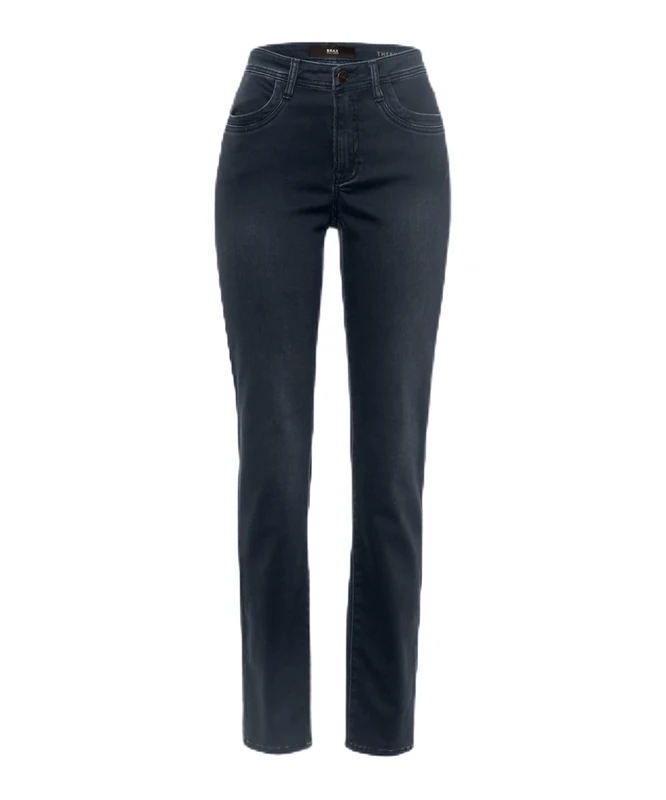 BRAX Women's Style Mary Five Pocket Jeans in Thermal Denim, Used Dark Blue, 34W x 30L - Image 1