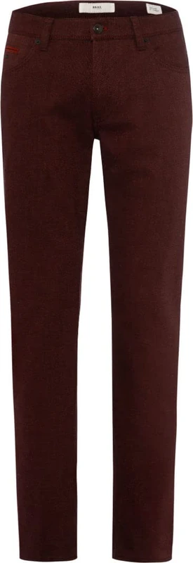 BRAX Men's C Style Cadiz-Woo.Look Casual Trousers, Burned Red, 33 W/32 L