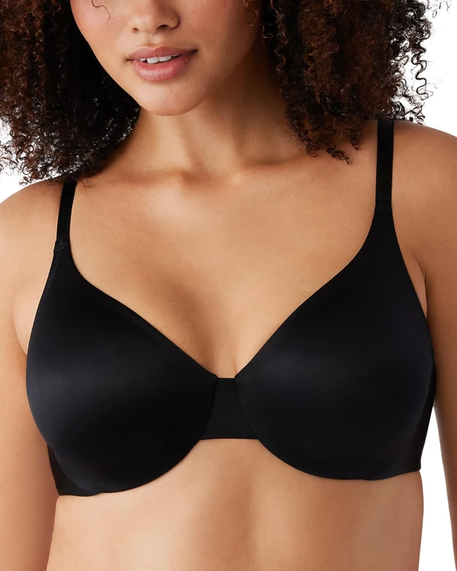 Wacoal Women's Inner Sheen Underwire Bra Full Coverage, Opaque, Black, 38C