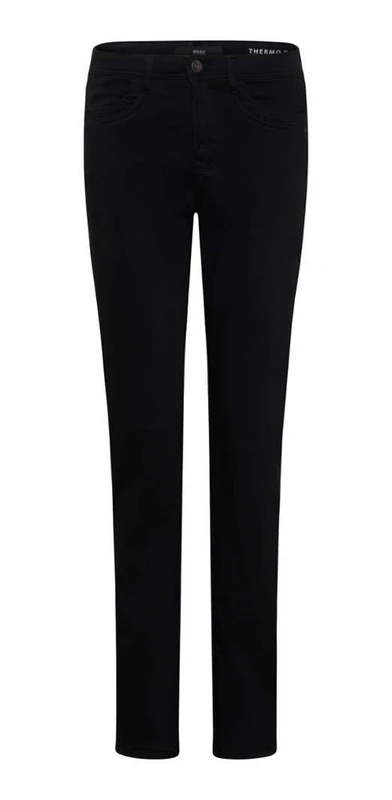 BRAX Women's Style Carola Five Pocket Jeans in Thermal Denim Slacks, Clean Black, 36W x 30L