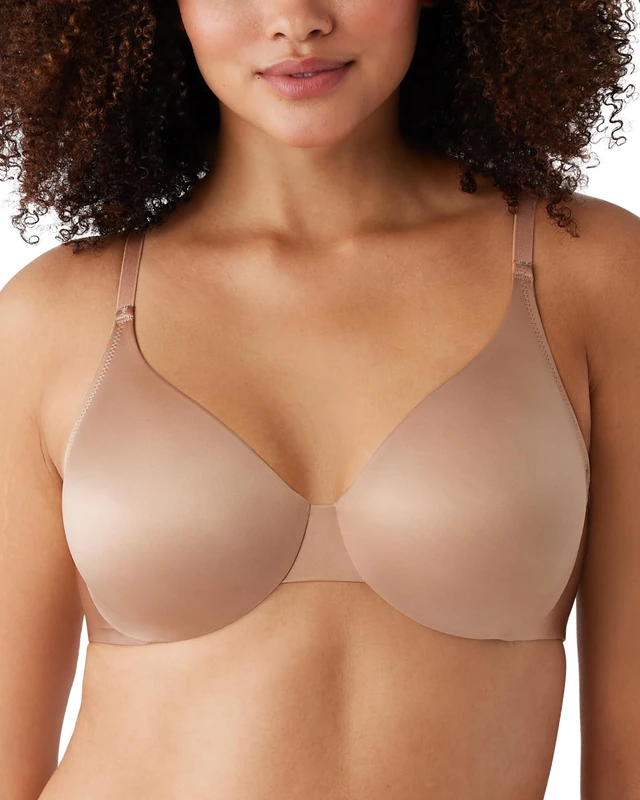 Wacoal Women's Inner Sheen Underwire Bra Full Coverage, Semi-Sheer, Roebuck, 34E