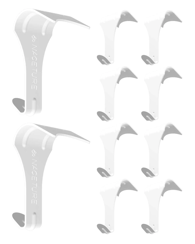 Picture Hanging Hook– Picture Rail Hooks White 10 Pack Heavy Duty Picture Molding Hangers – Works on Nylon and Steel Cable