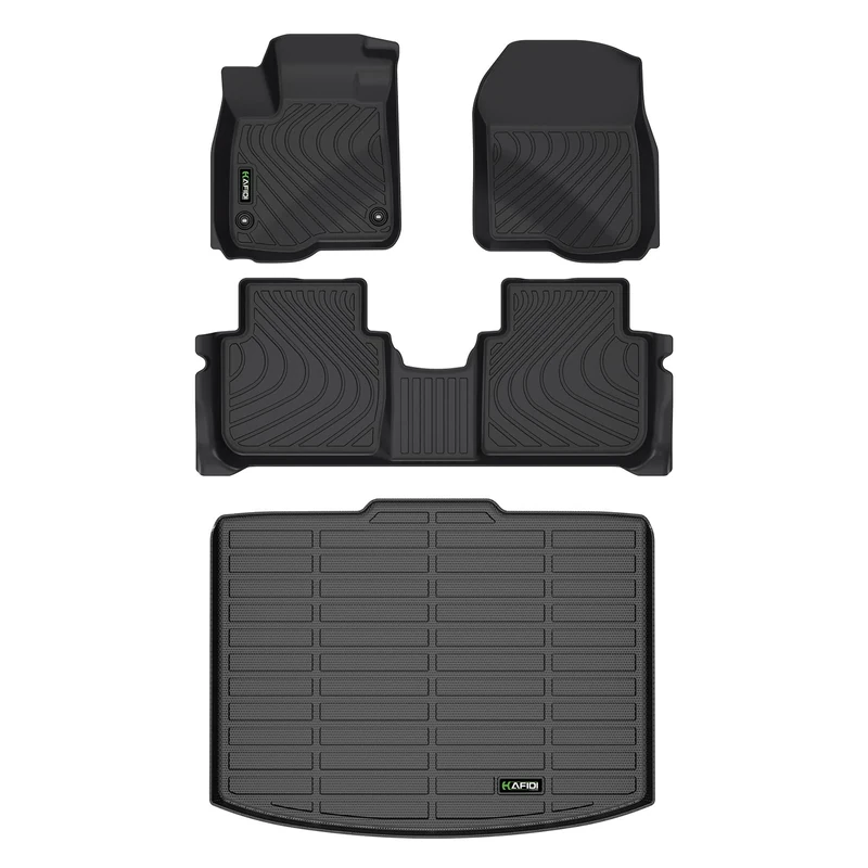 HAFIDI®-Floor Mats & Cargo Liners Custom Set for Honda CR-V 2023-2024 (Not fit CRV Hybrid Models) All Weather Protection TPE Full Set Automotive Floor Liners CRV 2023 2024 Accessories - Black