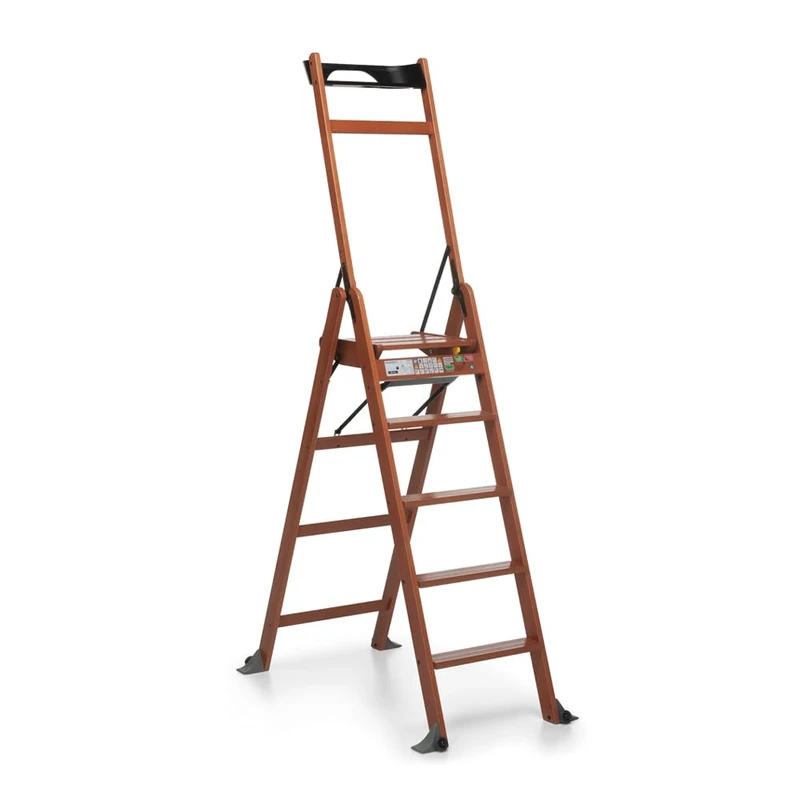 Foppapedretti Lascala 5.0 Folding Ladder, Walnut