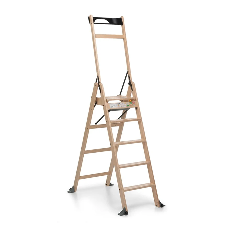 Foppapedretti Lascala 5.0 Folding Ladder - Natural Beech Wood