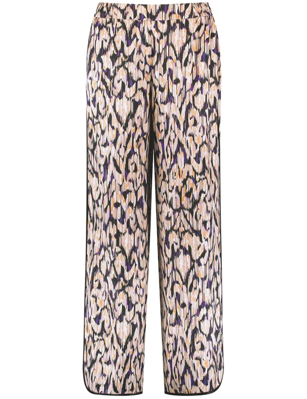 Gerry Weber Women's Casual Trousers, Ecru/White/Purple/Pink Print., 22 - Image 1