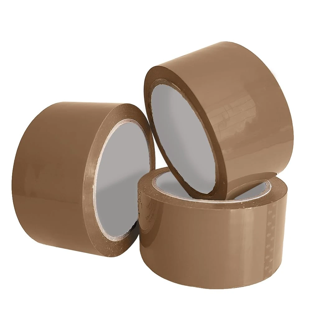 ARVO Brown Packing Tape 3 Rolls with Low Noise (48mm x 60m) - Durable Parcel Sealing Tape for Packing Boxes, Secure Packaging for Moving House