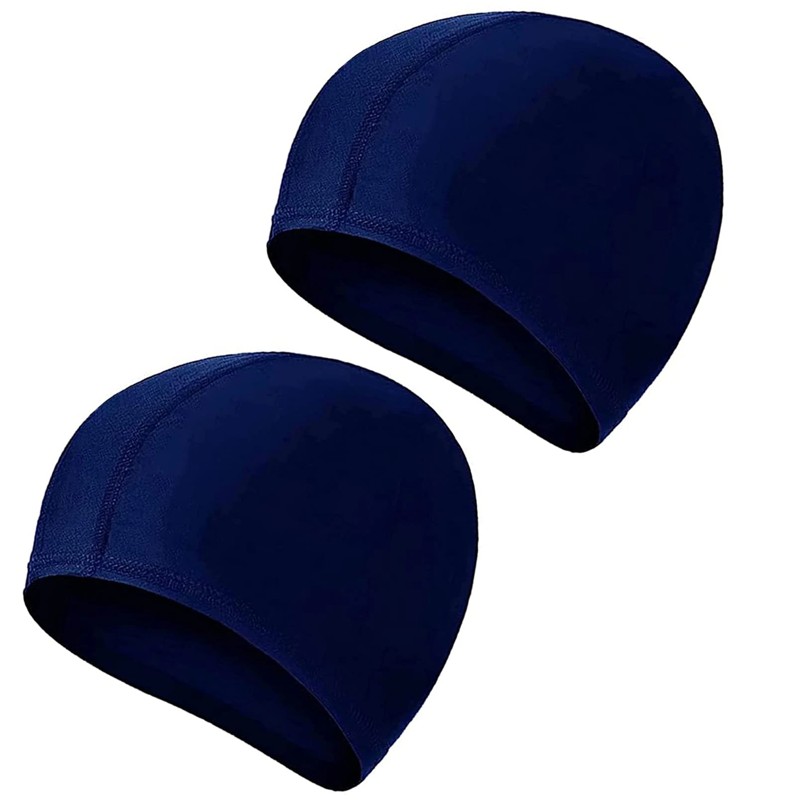 2 Pcs Swimming Caps for Kids Girls Boys and Adult Teenager,Comfortable Light Swimming Caps,Super Stretch No Pull Hair Swim Hats for Long and Short Hair (Navy blue/Navy blue)