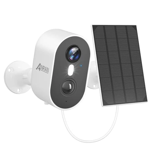 ANRAN 3MP Solar Security Cameras Wireless Outdoor for Home, Work with Alexa