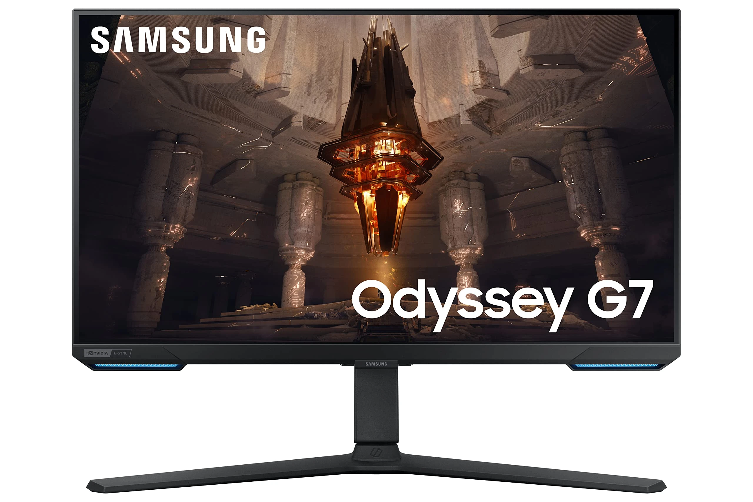 Samsung Odyssey G7 LS28BG700EPXXU 28" 4K UHD Smart Gaming monitor with Speakers - HDMI 2.1, 144 Hz, 1ms, Full Smart Platform, 3840x2160, HDR400, USB Hub, Displayport (Renewed)