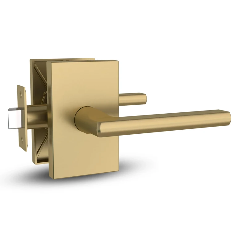 Mega Handles Glamor Passage Lever, Door Handle Set for Hallway, Closet and Bathroom, Reversible Heavy Duty Door Levers, Fits All Standard Door Sizes, Screws Included - Satin Brass (1 Pack)