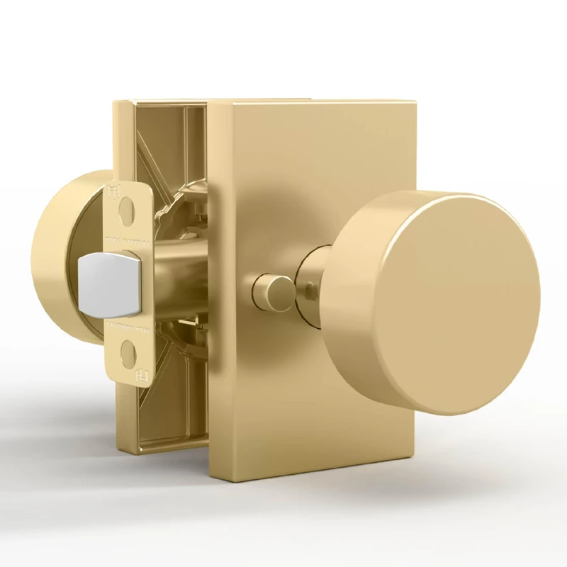 Mega Handles Privacy I Door Knob for Hallway, Closet and Bathroom I Reversible Heavy Duty Design I Fits All Standard Door Sizes I Screws Included - Satin Brass (1 Pack)